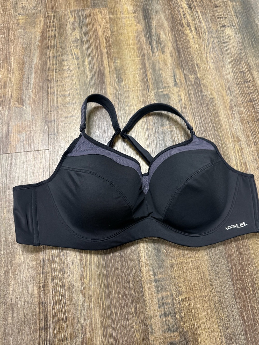 Adore Me Black & Gray High-Support Sports Bra 42C
